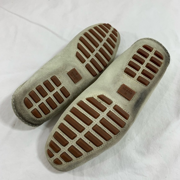 Vintage ladies GUCCI beige suede horsebit loafers shoes  38 8G - Picture 10 of 11